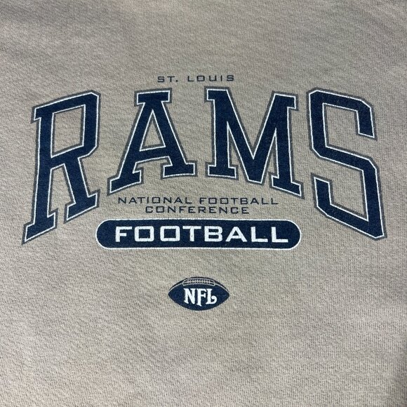 Y2K NFL St Louis Rams Football Sweatshirt Extra Extra Large Tan Faded Crewneck - Picture 2 of 16